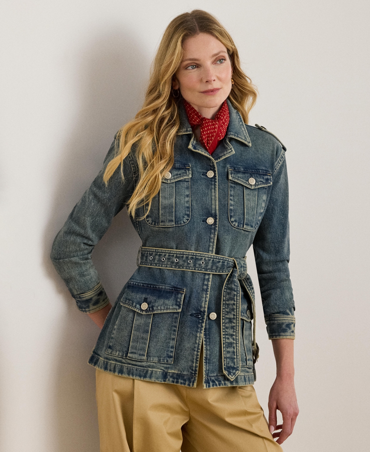 Ralph Lauren Women's Belted Denim Field Jacket