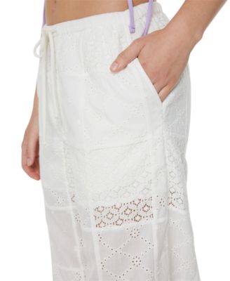 Juniors' Precious Patchwork Cotton Eyelet Pants