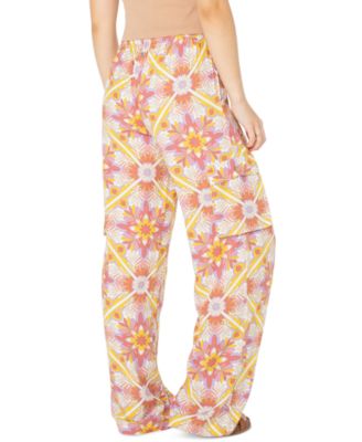 Juniors' Precious Cargo Printed Wide-Leg Pants