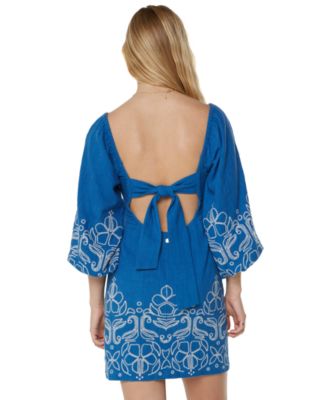 Juniors' Under The Palms Cotton Mini Dress