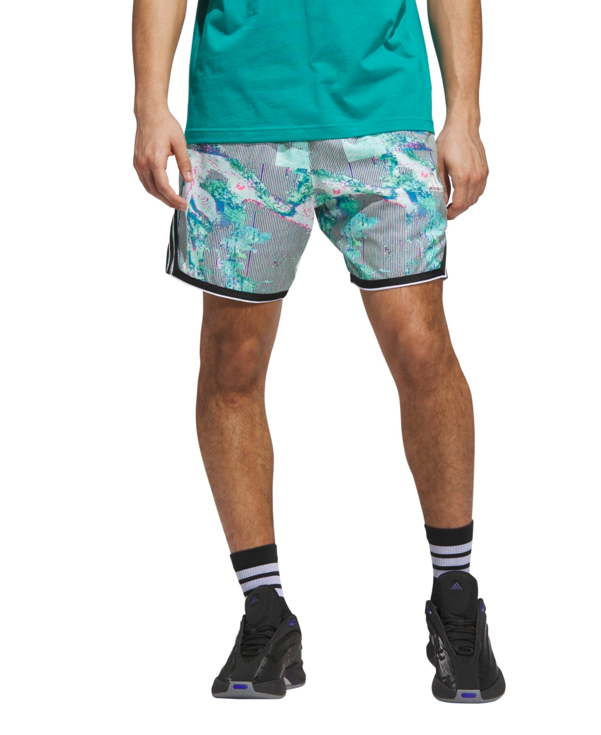 Men's Crazy Lite Allover Printed Basketball Shorts - White, Black
