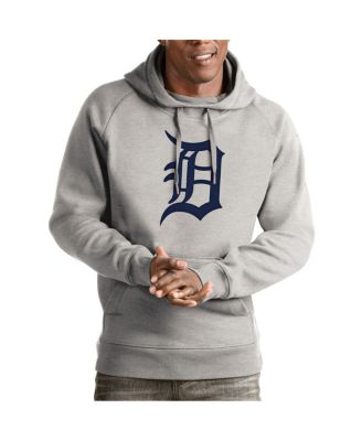 Антигуа мужская Меланжевая серая Детройт победа тигров пуловер толстовка с капюшоном