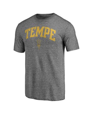 Мужская футболка Fanatics Mto Label Heather Grey Arizona State Sun Devils Arched City Tri-Blend от бренда Fanatics.