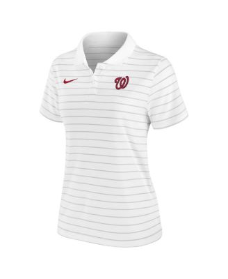 Women's White Washington Nationals Authentic Collection Victory Performance Polo Shirt