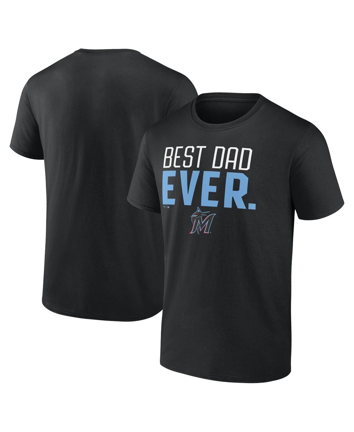 Men's Black Miami Marlins Best Dad Ever T-Shirt - Black