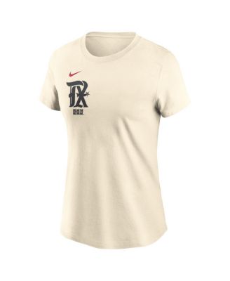 Women's Cream Texas Rangers City Connect Fuse Name Number T-Shirt