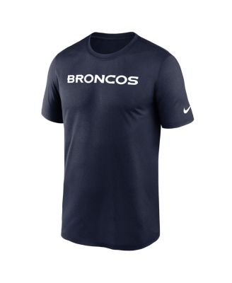 Мужская футболка Nike Navy Denver Broncos Prime Time Legend с надписью Wordmark Performance