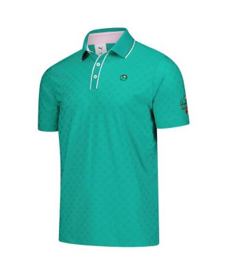 Мужская зеленая жаккардовая рубашка-поло Arnold Palmer Invitational с круглым вырезом от Puma