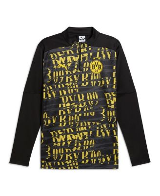 Мужская черная предматчевая толстовка Puma на молнии для Боруссии Дортмунд 2024/25
