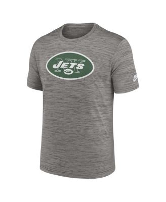 Men's Gray New York Jets Sideline Velocity Throwback Logo Performance T-Shirt