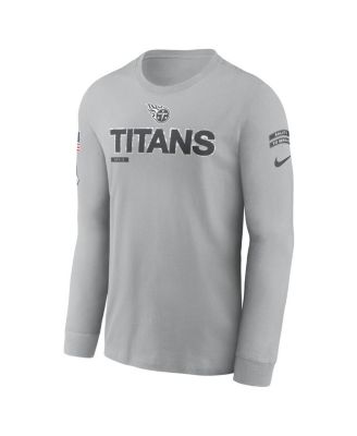 Мужская серая футболка Nike Tennessee Titans 2024 Salute to Service с длинным рукавом от Nike