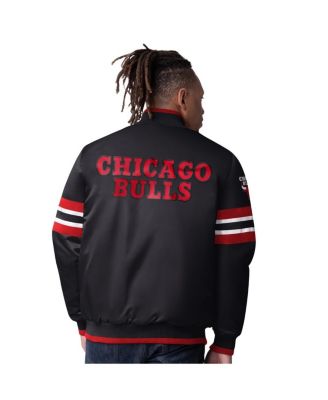Мужская черная атласная куртка на молнии Chicago Bulls Scout Varsity из атласа для начинающих