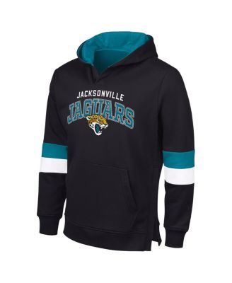 Men's Black/Teal Jacksonville Jaguars Adaptive Faceoff Pullover Hoodie