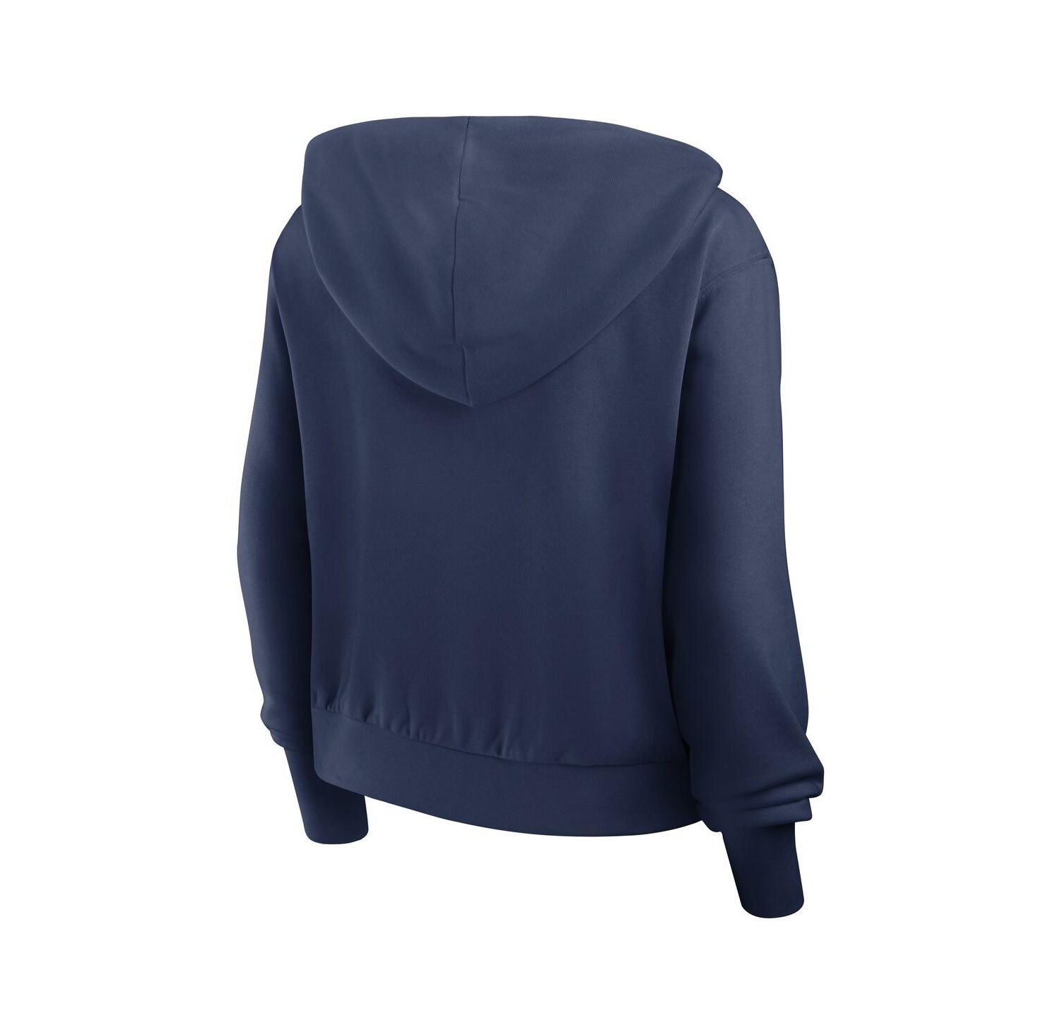 Women's Navy Cleveland Guardians Cropped Chill Full-Zip Hoodie