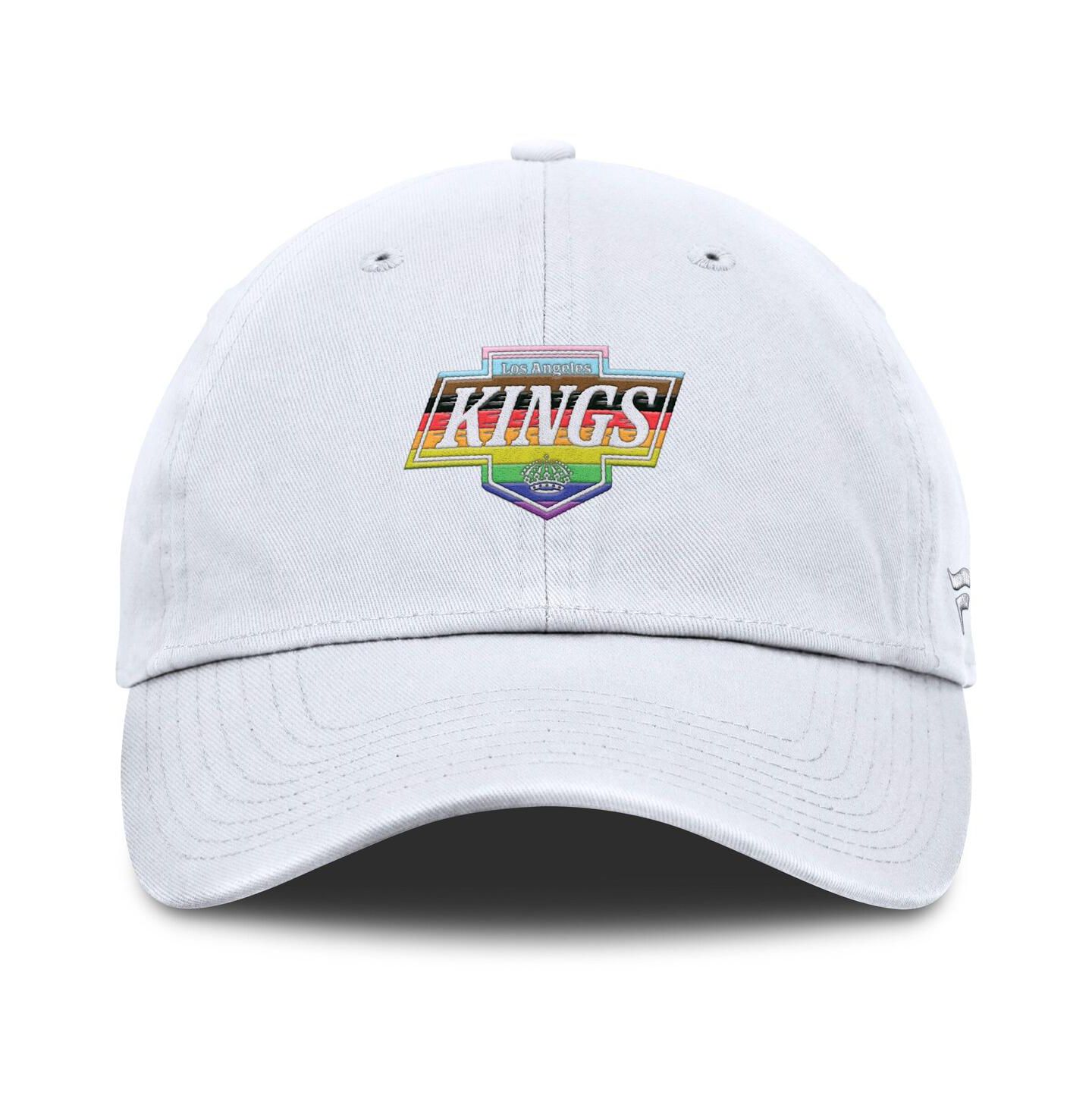 Мужская кепка Fanatics White Los Angeles Kings Pride Adjustable Hat — фото 2
