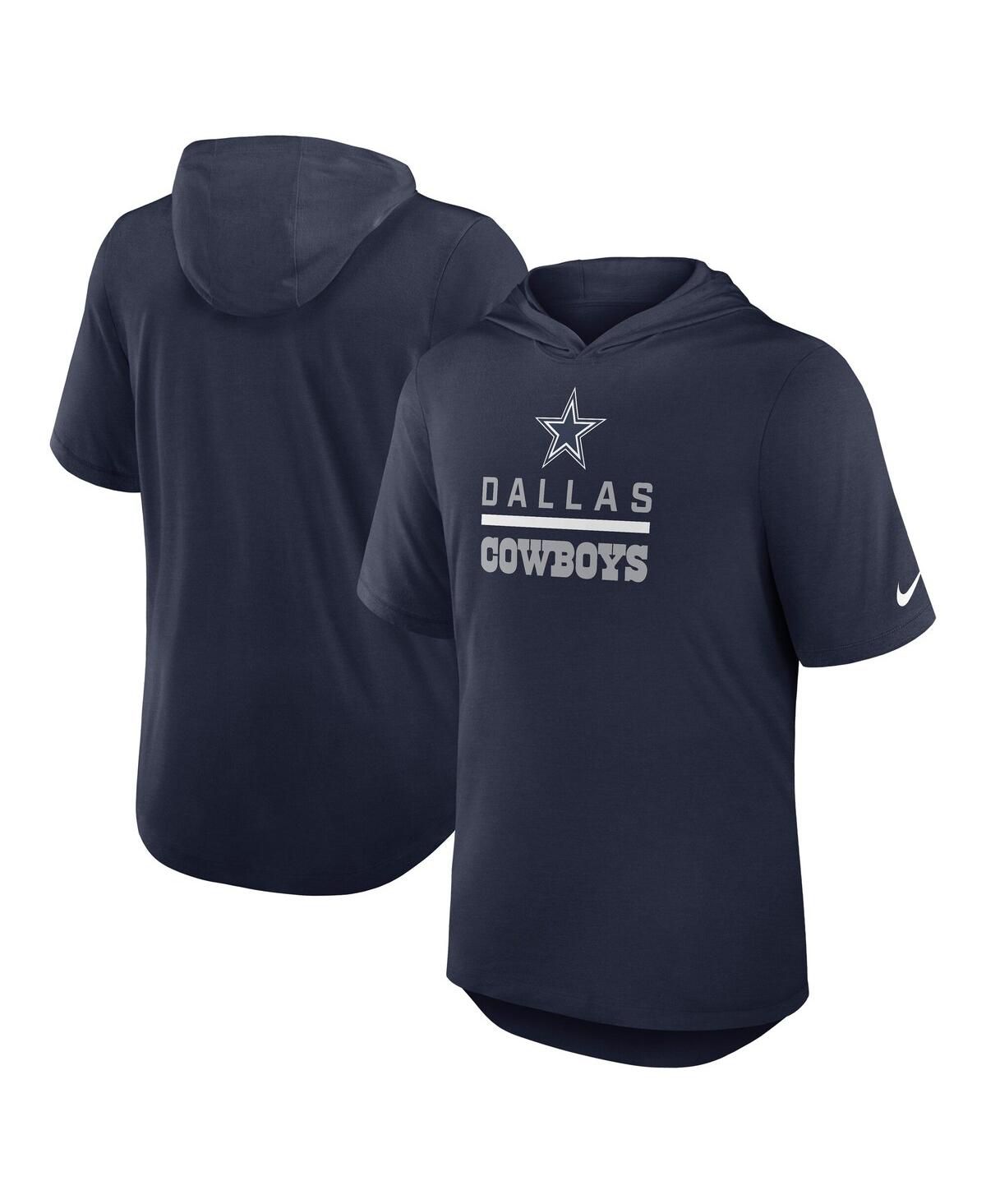 Мужская темно-синяя футболка с капюшоном Dallas Cowboys Lockup Tri-Blend Hoodie