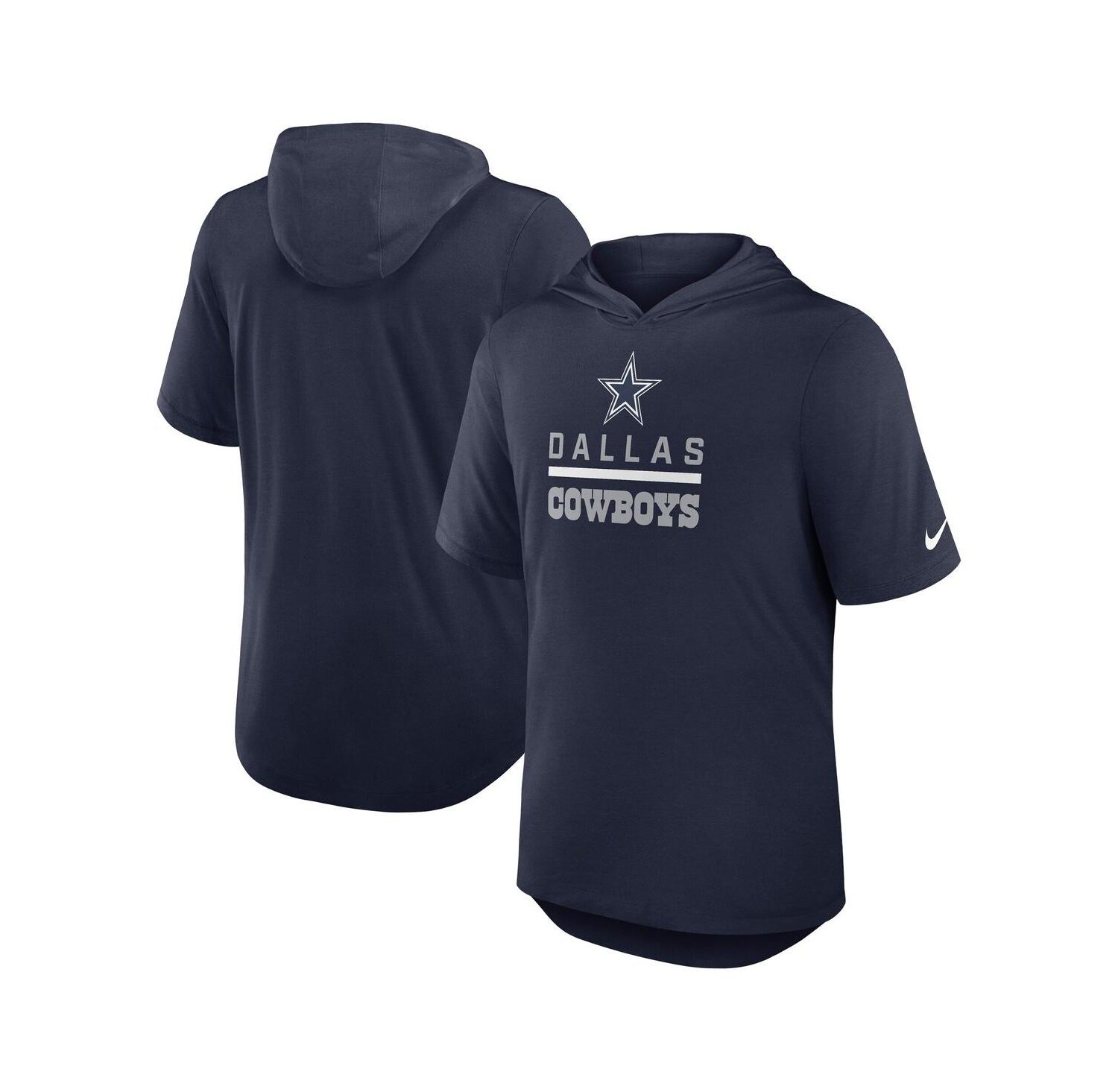 Men's Navy Dallas Cowboys Lockup Tri-Blend Hoodie T-Shirt