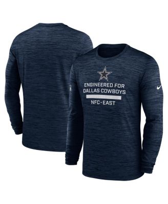 Nike - Men's Navy Dallas Cowboys Sideline Velocity Performance Long Sleeve T-Shirt