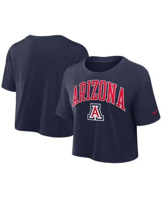 Nike - Women's Navy Arizona Wildcats Athletic Prep Arch Performance Cropped T-Shirt