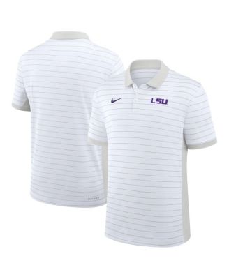 Nike - Men's White LSU Tigers 2025 Early Season Coaches Sideline Victory Stripe Performance Polo Shirt