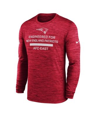 Men's Red New England Patriots Sideline Velocity Performance Long Sleeve T-Shirt