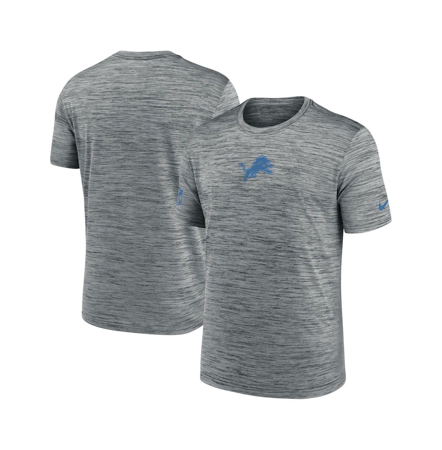 Мужская футболка Nike Detroit Lions Sideline Velocity Performance, большие размеры, Gray — фото 1