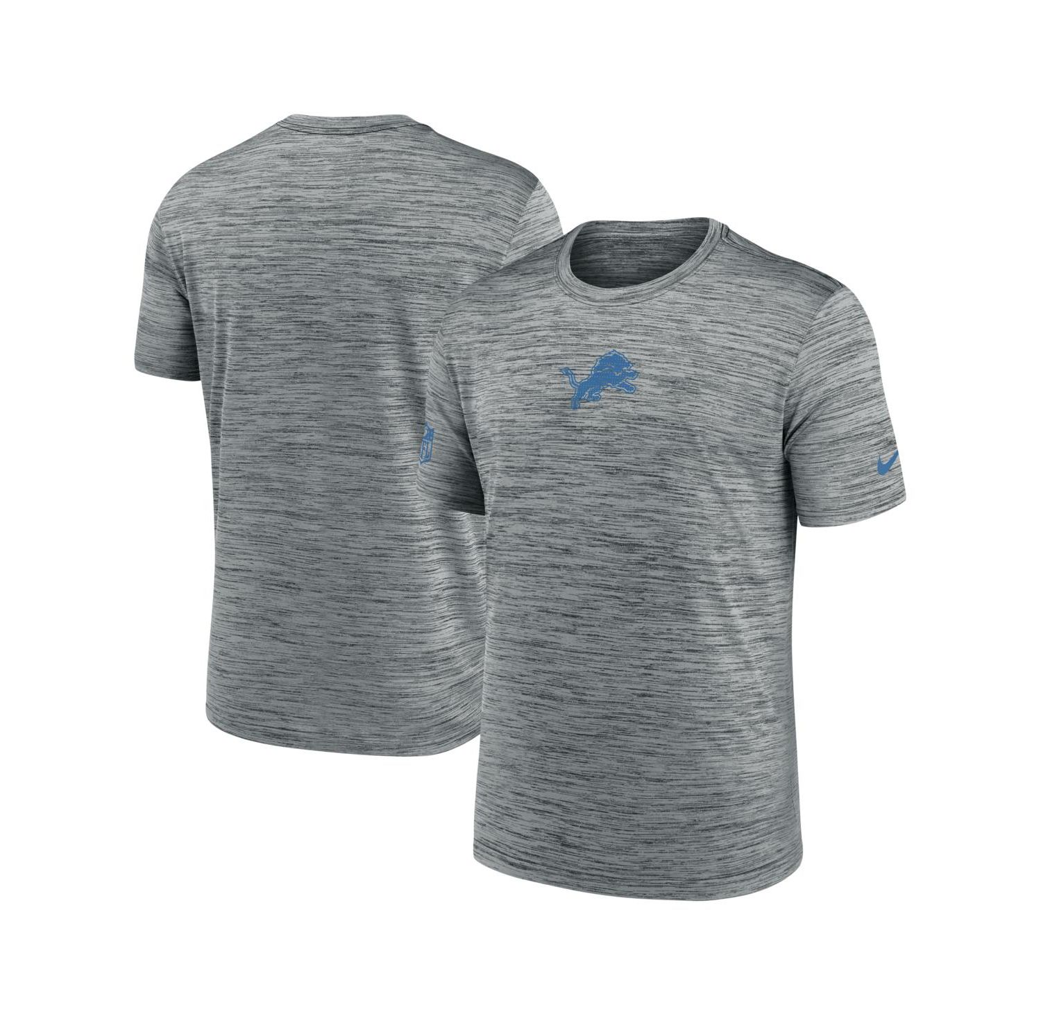 Men's Gray Detroit Lions Big & Tall Sideline Velocity Performance T-Shirt