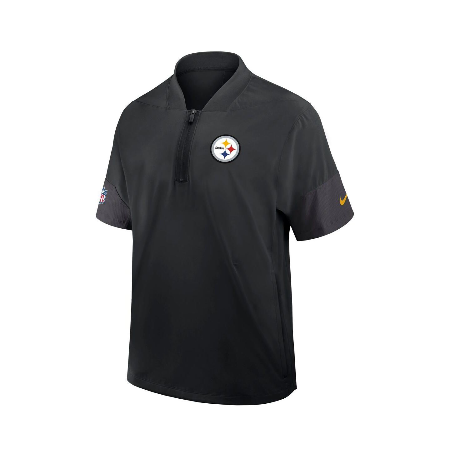 Мужская куртка Nike Black Pittsburgh Steelers Sideline Short Sleeve Quarter-Zip Performance Coach — фото 2