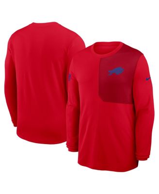 Nike - Men's Red Buffalo Bills Sideline Coach UV Performance Long Sleeve T-Shirt