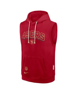 Nike мужская Алые Сан-Франциско 49ers боковой линии производительность без рукавов пуловер толстовка с капюшоном
