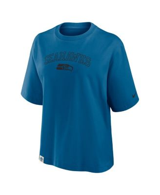 Women's Blue Seattle Seahawks Glory Arch Boxy T-Shirt