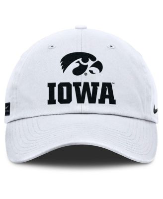 Мужская белая кепка Nike Iowa Hawkeyes 2025 Sideline Club с регулируемой посадкой