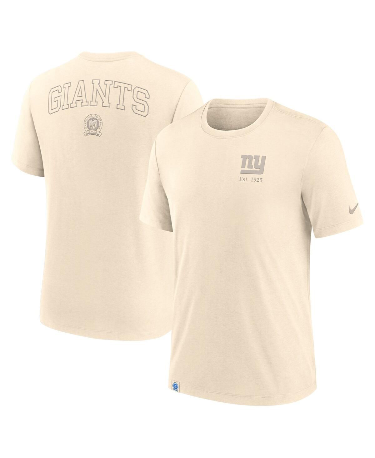 Мужская кремовая футболка New York Giants Glory Tri-Blend