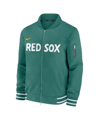 Мужская зеленая куртка-бомбер Nike Boston Red Sox 2025 City Connect Authentic из коллекции Nike Authentic, застегивающаяся на молнию.