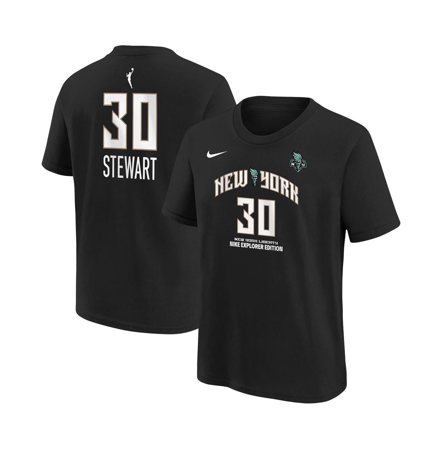 Детская футболка Nike Breanna Stewart Black New York Liberty Explorer Edition Player Name & Number — фото 1