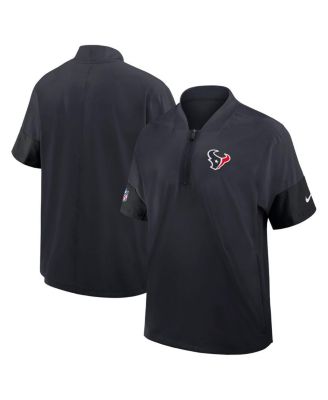 Nike - Men's Navy Houston Texans Sideline Short Sleeve Quarter-Zip Performance Coach Jacket