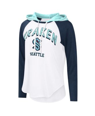 Women's White Seattle Kraken VIP Raglan Long Sleeve Hoodie T-Shirt