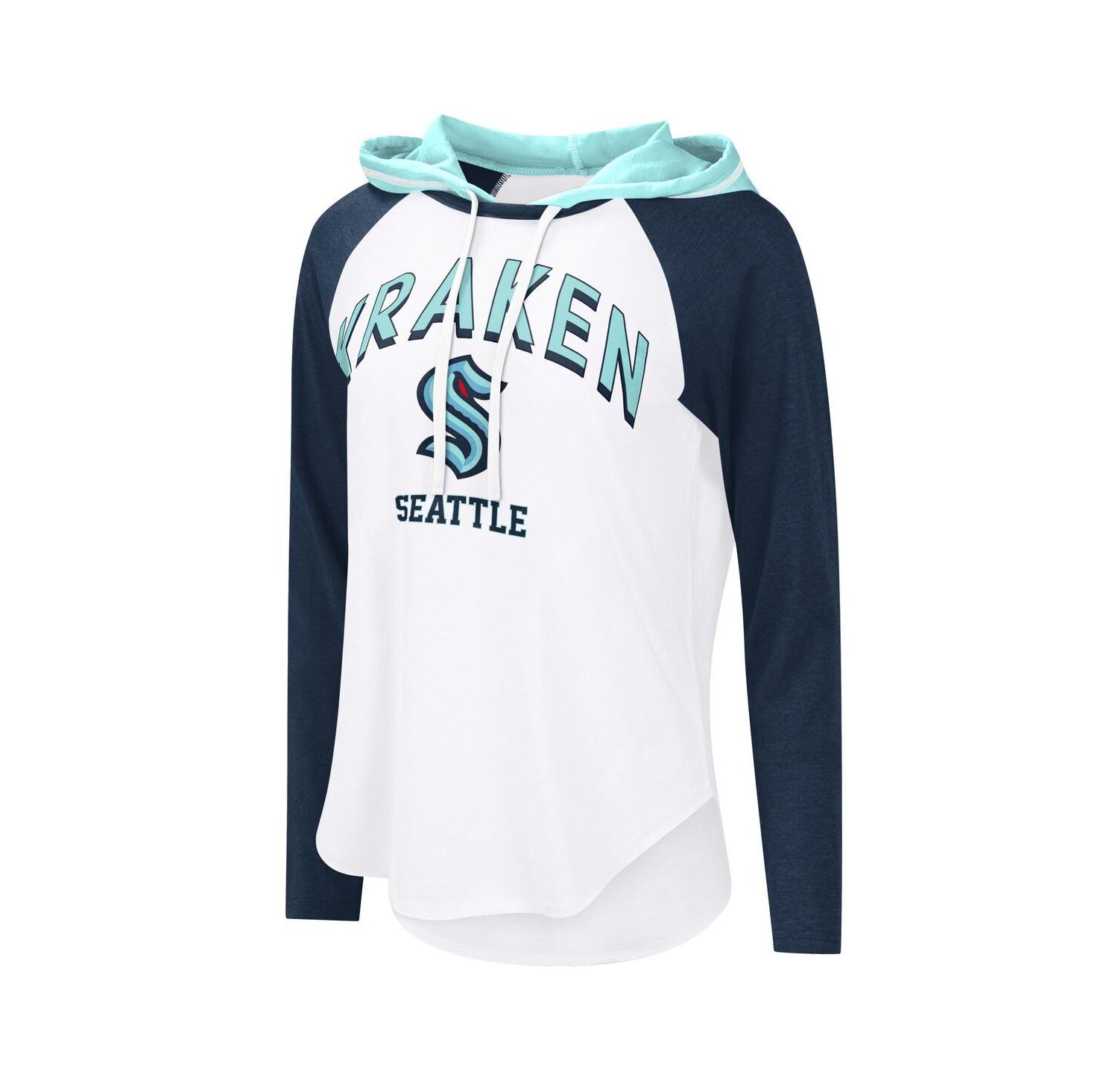 Women's White Seattle Kraken VIP Raglan Long Sleeve Hoodie T-Shirt