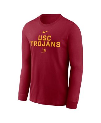 Мужская футболка Nike Cardinal USC Trojans 2025 Sideline Performance с длинным рукавом