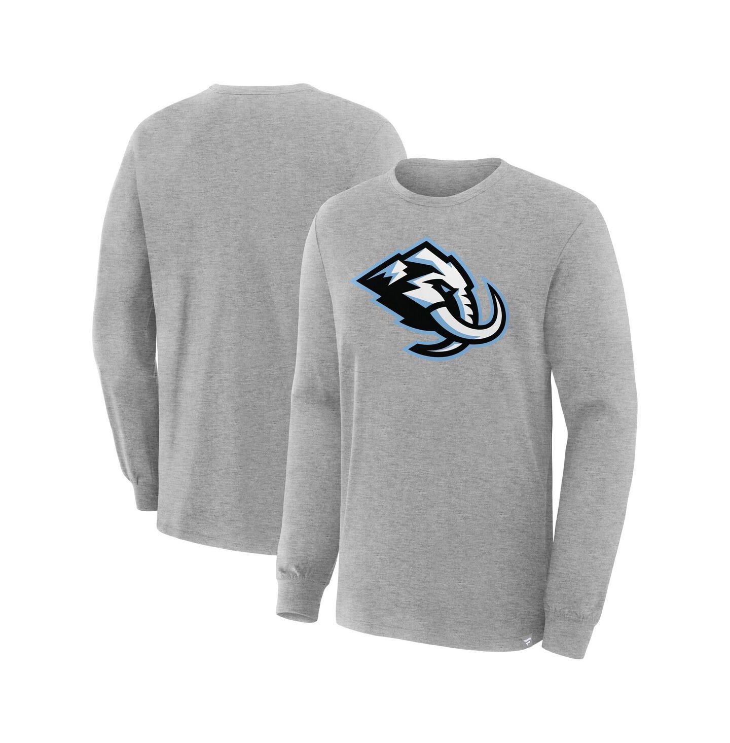 Мужская футболка Fanatics Heather Gray Utah Mammoth Primary Logo Legacy Long Sleeve — фото 1
