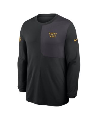 Мужская черная футболка Nike Washington Commanders Sideline Coach UV Performance с длинным рукавом от Nike