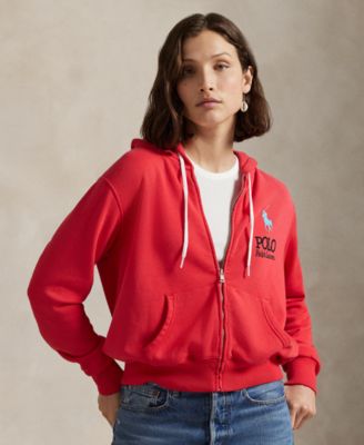 Women's Big Pony Lightweight Fleece Zip Hoodie Sweatshirt