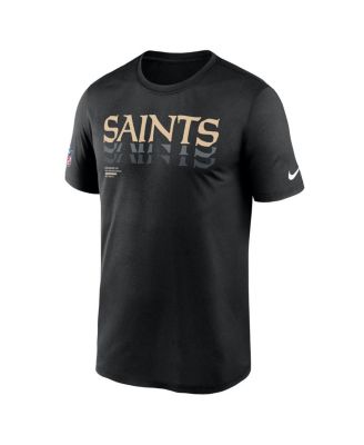 Men's Black New Orleans Saints Wordmark Block Sideline Legend Performance T-Shirt