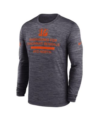 Men's Black Cincinnati Bengals Sideline Velocity Performance Long Sleeve T-Shirt