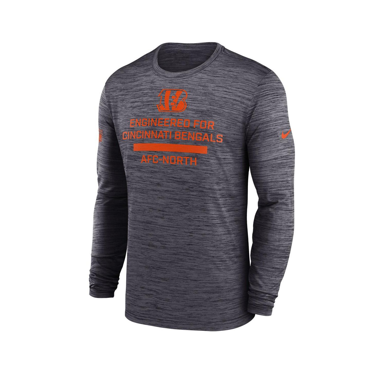 Men's Black Cincinnati Bengals Sideline Velocity Performance Long Sleeve T-Shirt