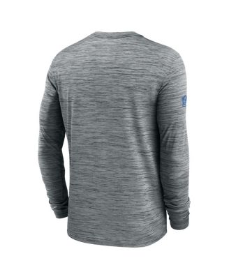 Men's Gray Detroit Lions Sideline Velocity Performance Long Sleeve T-Shirt