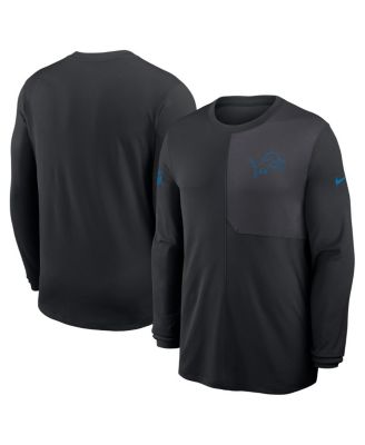 Nike - Men's Black Detroit Lions Sideline Coach UV Performance Long Sleeve T-Shirt