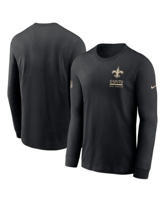 Nike - Men's Black New Orleans Saints Sideline Performance Long Sleeve T-Shirt