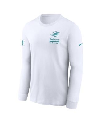 Мужская белая футболка Nike Miami Dolphins Sideline Performance с длинным рукавом от Nike