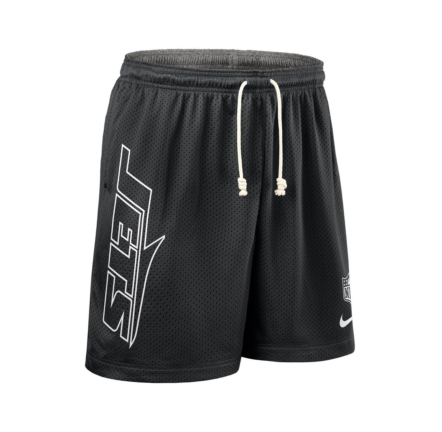 Men's Black New York Jets Sideline Reversible Performance Shorts